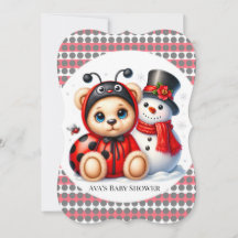Teddy Bear Ladybug mit Snowman Baby Dusche