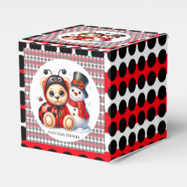 Teddy Bear Ladybug mit Snowman Baby Dusche Geschenkschachtel
