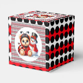 Teddy Bear Ladybug mit Snowman Baby Dusche Geschenkschachtel (Rückseite)