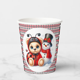 Teddy Bear Ladybug mit Snowman Baby Dusche Pappbecher