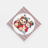 Teddy Bear Ladybug mit Snowman Baby Dusche Serviette (Ecke)