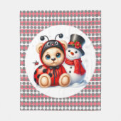 Teddy Bear Ladybug mit Snowman Baby Showgeschenk Fleecedecke (Vorderseite)