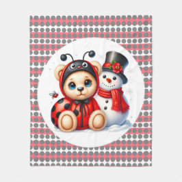 Teddy Bear Ladybug mit Snowman Baby Showgeschenk Fleecedecke