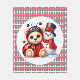Teddy Bear Ladybug mit Snowman Baby Showgeschenk Fleecedecke