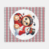 Teddy Bear Ladybug mit Snowman Baby Showgeschenk Fleecedecke (Vorderseite (Horizontal))