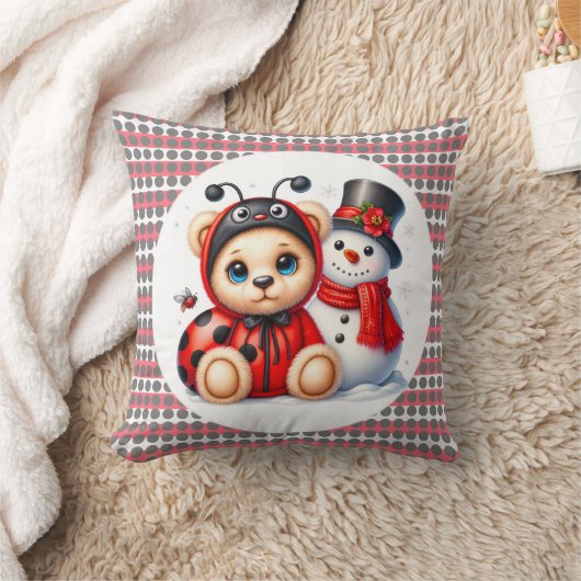 Teddy Bear Ladybug mit Snowman Baby Showgeschenk Kissen (Decke)