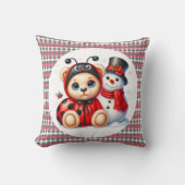 Teddy Bear Ladybug mit Snowman Baby Showgeschenk Kissen (Vorderseite)
