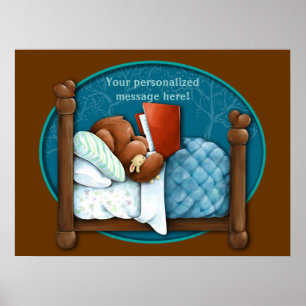 Teddy Bear las seinem Bunny eine Gutenachtgeschich Poster