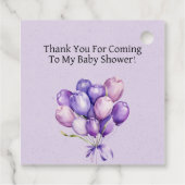 Teddy Bear Lavender Carriage Girl Babydusche Geschenkanhänger (Rückseite)