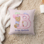Teddy Bear Letter B Monogram Kissen (Decke)