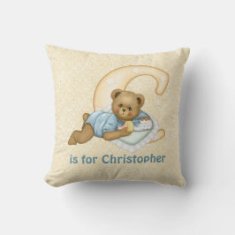 Teddy Bear Letter C Monogram - Anpassen Kissen