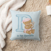 Teddy Bear Letter D Monogram Kissen (Decke)