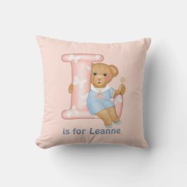 Teddy Bear Letter L Monogram Kissen