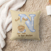 Teddy Bear Letter N Monogram Kissen (Decke)