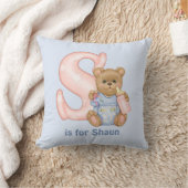 Teddy Bear Letter S Monogram Kissen (Decke)