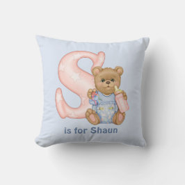 Teddy Bear Letter S Monogram Kissen