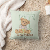 Teddy Bear Letter T Monogram Kissen (Decke)