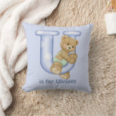 Teddy Bear Letter U Monogram Kissen (Decke)