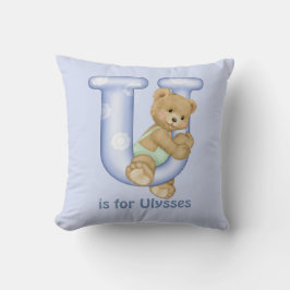 Teddy Bear Letter U Monogram Kissen