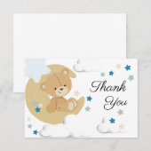 Teddy Bear Liebe Baby Boy Dusche | Dankeschön Kart Dankeskarte (Vorne/Hinten)