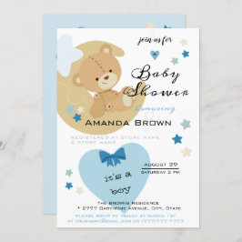 Teddy Bear Liebe Baby Boy Dusche | Einladung