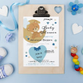 Teddy Bear Liebe Baby Boy Dusche Einladung Postkarte
