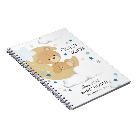 Teddy Bear Liebe Baby Boy Dusche | Gästebuch Notizblock (Rechte Seite)