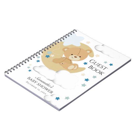 Teddy Bear Liebe Baby Boy Dusche | Gästebuch Notizblock (Linke Seite)