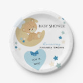 Teddy Bear Liebe Baby Boy Dusche | Pappteller (Vorderseite)