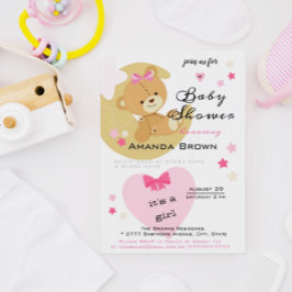 Teddy Bear Liebe Baby Girl Dusche Einladung