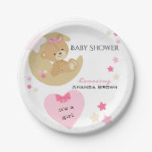 Teddy Bear Liebe Baby Girl Dusche Pappteller (Vorderseite)