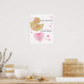Teddy Bear Liebe Baby Girl Dusche Poster (Küche)