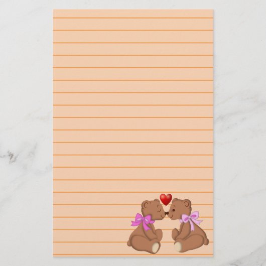 Teddy Bear Liebe Briefpapier (Vorderseite)