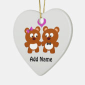 Teddy Bear Liebe Keramik Ornament (Links)