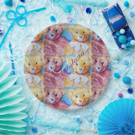 TEDDY BEAR LIEBE MONOGRAMM PARTY PAPPTELLER (Party)