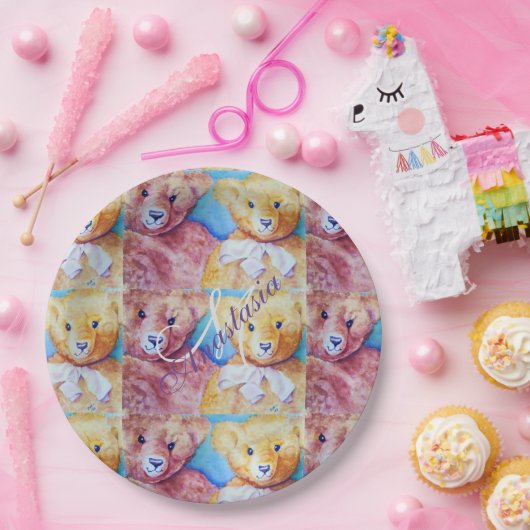 TEDDY BEAR LIEBE MONOGRAMM PARTY PAPPTELLER (Party)