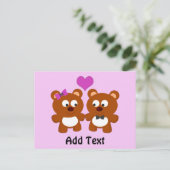 Teddy Bear Liebe Postkarte (Stehend Vorderseite)