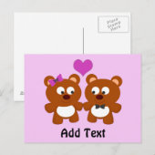 Teddy Bear Liebe Postkarte (Vorne/Hinten)