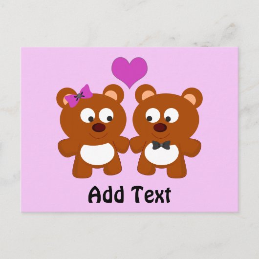 Teddy Bear Liebe Postkarte (Vorderseite)