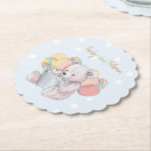 Teddy Bear liest ein Buch Baby in Bloom Untersetzer (angewinkelt)