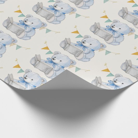 Teddy Bear liest ein Buch Geschenkpapier (Ecke)