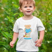 Teddy Bear liest seine Bücher Personalisiert Kleinkind T-shirt