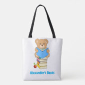 Teddy Bear liest seine Bücher Personalisiert Tasche (Rückseite)