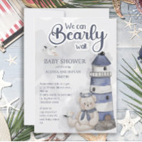 Teddy Bear Lighthouse Bearly Wait Baby Boy Dusche