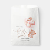 Teddy Bear, Lila Balloons, erster Geburtstag Geschenktütchen (Vorderseite)