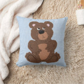 Teddy Bear Linen Blue Kissen (Decke)