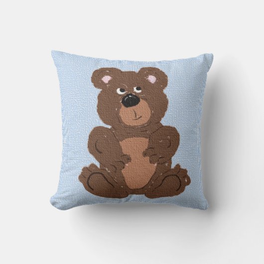 Teddy Bear Linen Blue Kissen (Vorderseite)