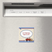 Teddy Bear Little Red Wagon Baby Shower Magnet (In Situ (Geschirrspüler))