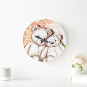 Teddy Bear Love Große Wanduhr (Zuhause)