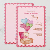 Teddy Bear Love Invitations Einladung (Vorne/Hinten)